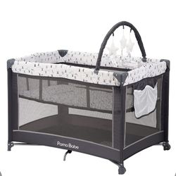 New Pamo Babe Pack and Play with Bassinet, Portable Playard for Baby