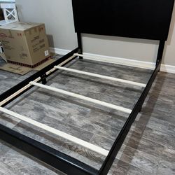 New King And Queen Bed frames Black Faux Leather 