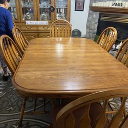 Oak Dining Table Seats 6-12 $400