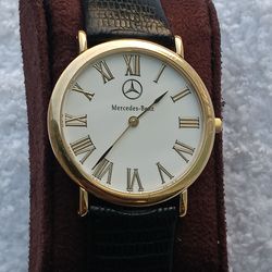 Swiss quartz watch Mercedes-Benz 1062R, stainless steel case, water resistant to 3 ATM, NEW battery, works well