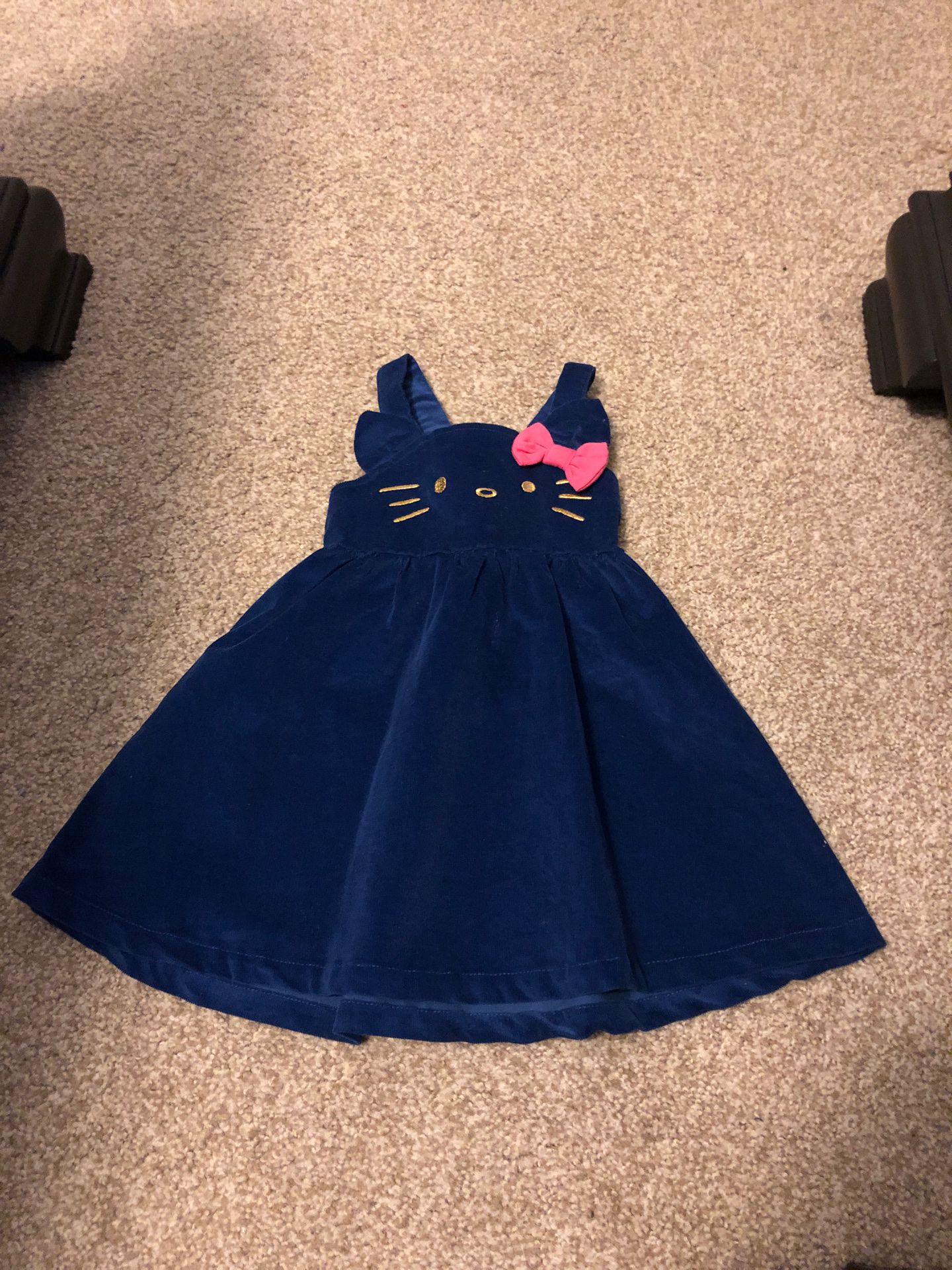 Hello Kitty toddler girl 3t size 3 velveteen blue jumper dress