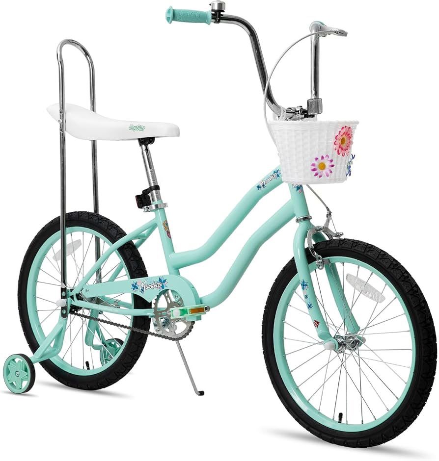  20 Inch Kids Bike with Training Wheels, Banana Seat Bike for Girls Ages 7 and Up, Kids' Bicycle, Adjustable Seat & Handlebar