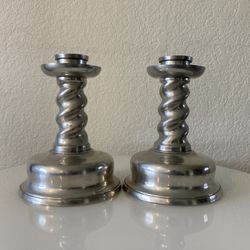 Heavy Pewter Candle Holders Norway