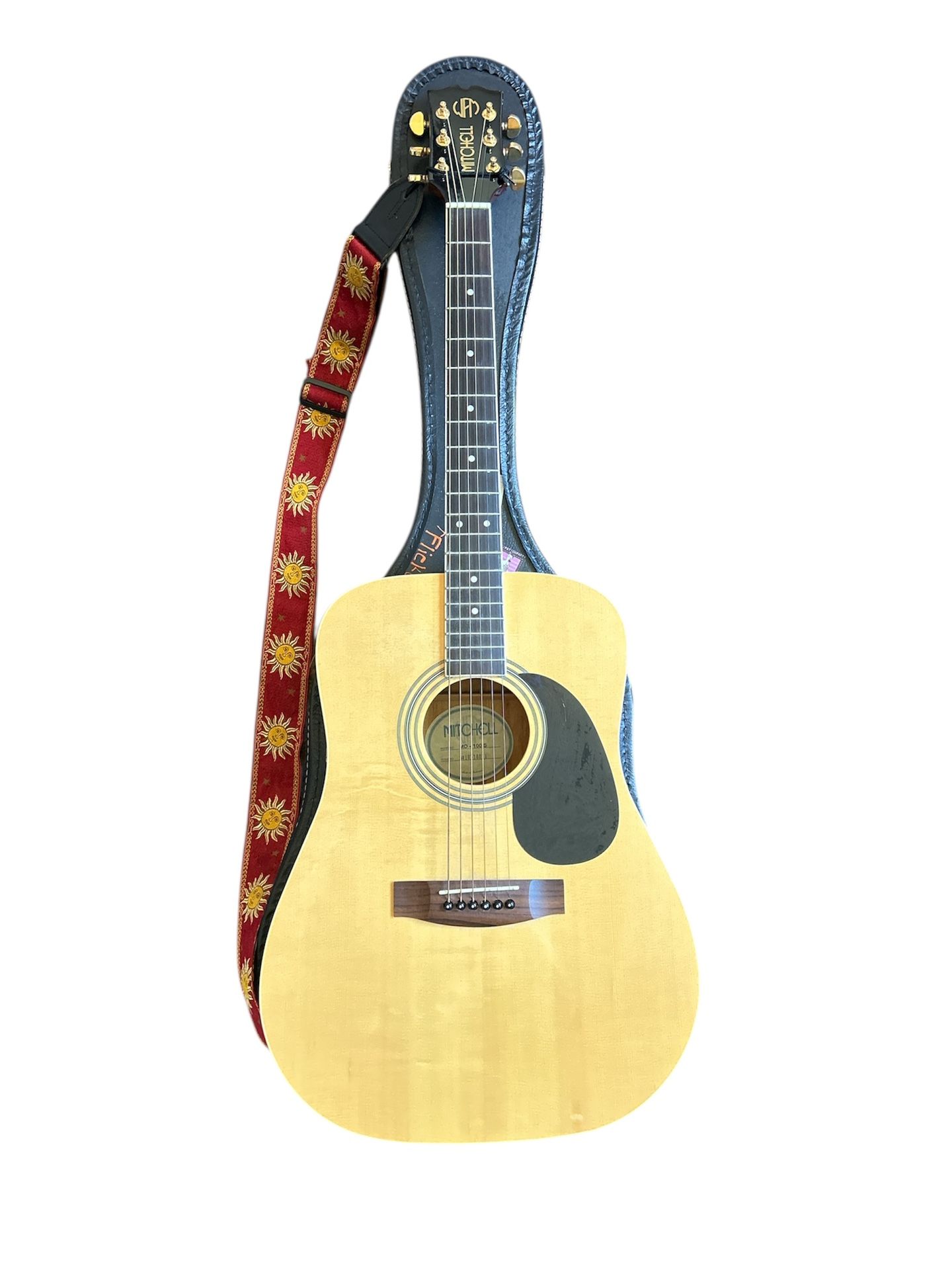 Mitchell MD-100S 6 String Dreadnought Acoustic Guitar With Case