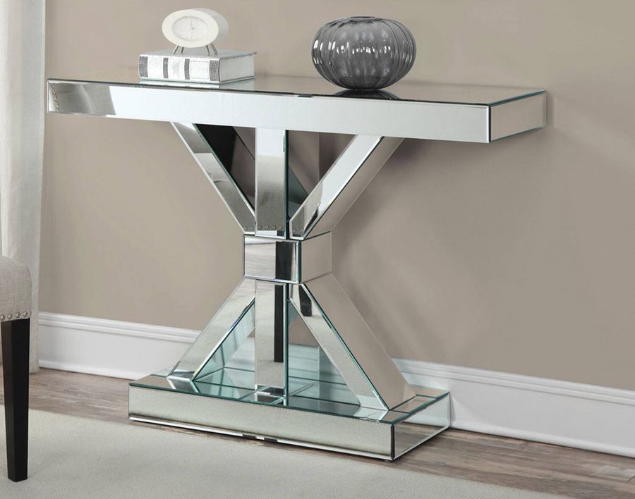CLEAR MIRROR CONSOLE TABLE