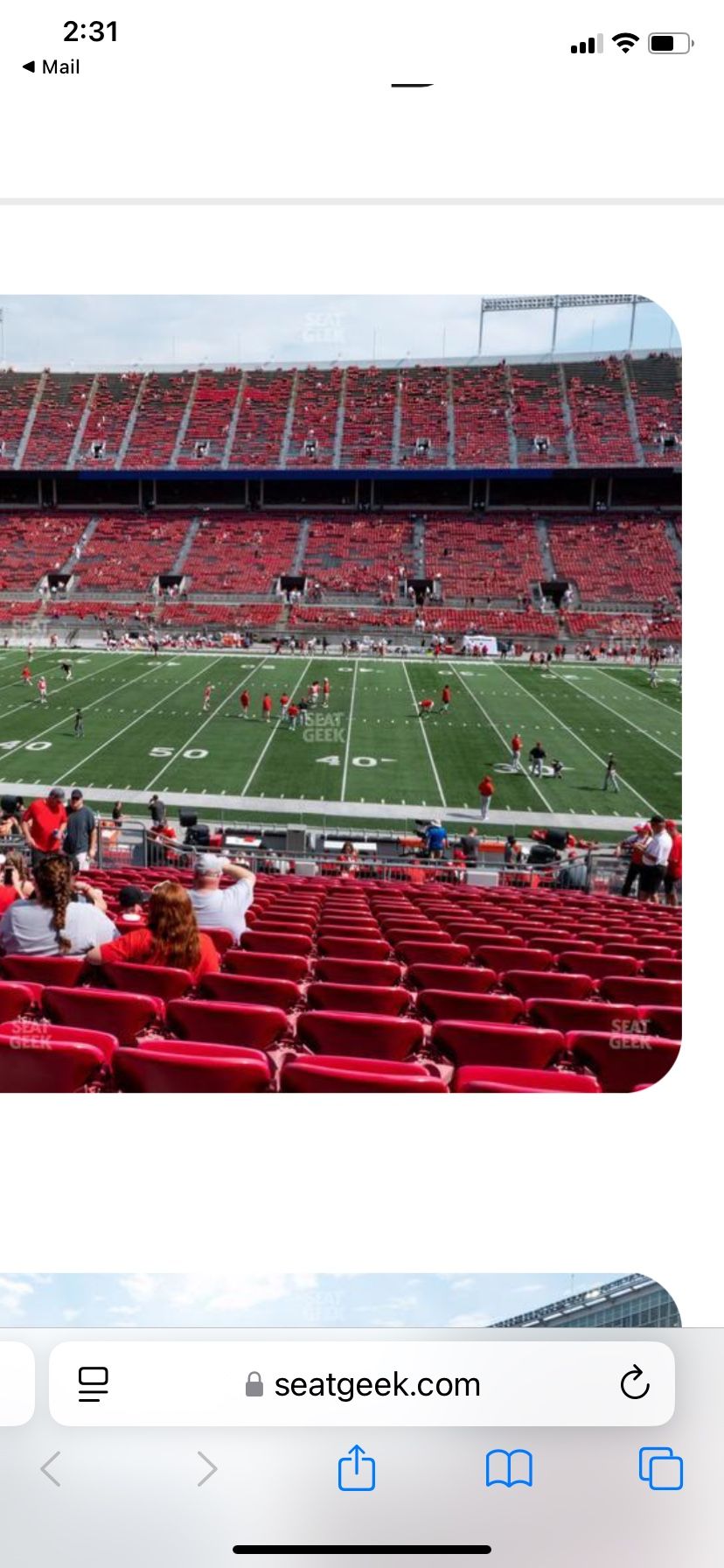 Buckeyes Game Tickets $900.00