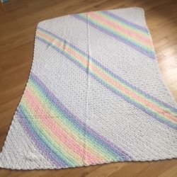 Beautiful HOMEMADE pastel rainbow blanket 🌈