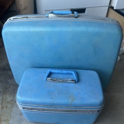Vintage Blue Samsonite Luggage