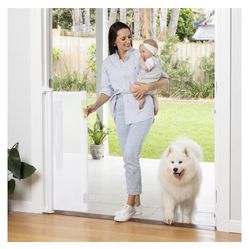 Retractable Baby Gate Perma Child Safety 41" Tall x 71” Wide, Mesh, for Stairs, Doorways, Dogs, Pets, Indoor, Outdoor, One-Handed Operation, Locking, 