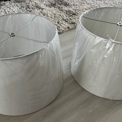 ✨ Brand New Matching White Drum Lampshades – Set of 2