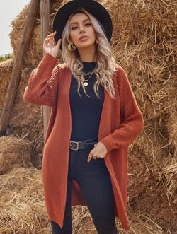 🍂 Cárdigan Largo Tejido para Mujer – El Imprescindible de Otoño 🧡