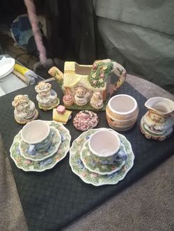 13 piece Vintage Ceramic Cottage Tea Set Collection