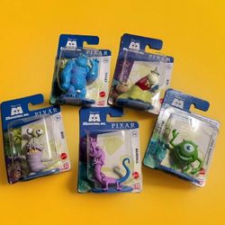 NEW Disney MONSTERS INC 5pc Set Micro Mini Collectible Toy Figures Sulley Mike Boo Roz Randall Brand New