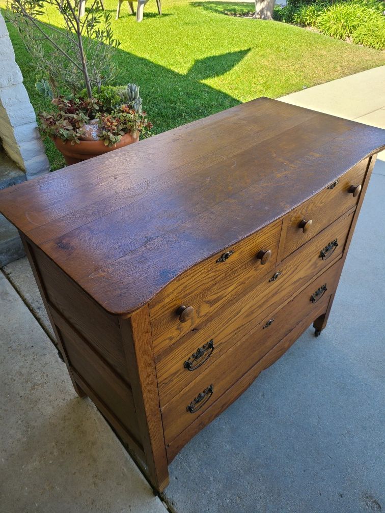 Solid Oak Antique Dresser