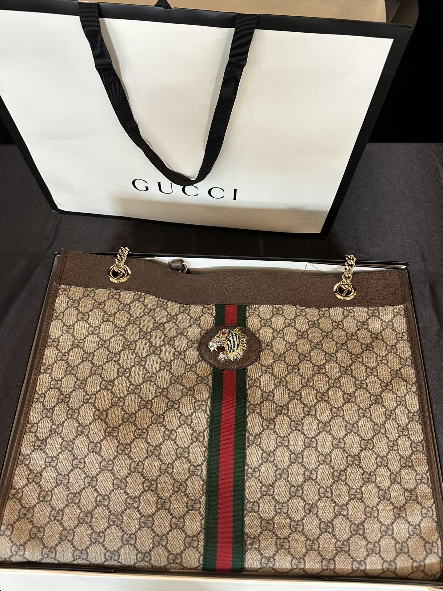 Offers Are Welcome Authentic GUCCI Large Limited Edition Tiger Head Tote Bag MSRP $4,500