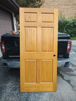 36x80 6 panel solid oak door