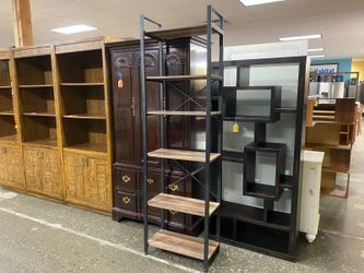 Industrial 6-Tier Metal & Wood Finished Bookshelf