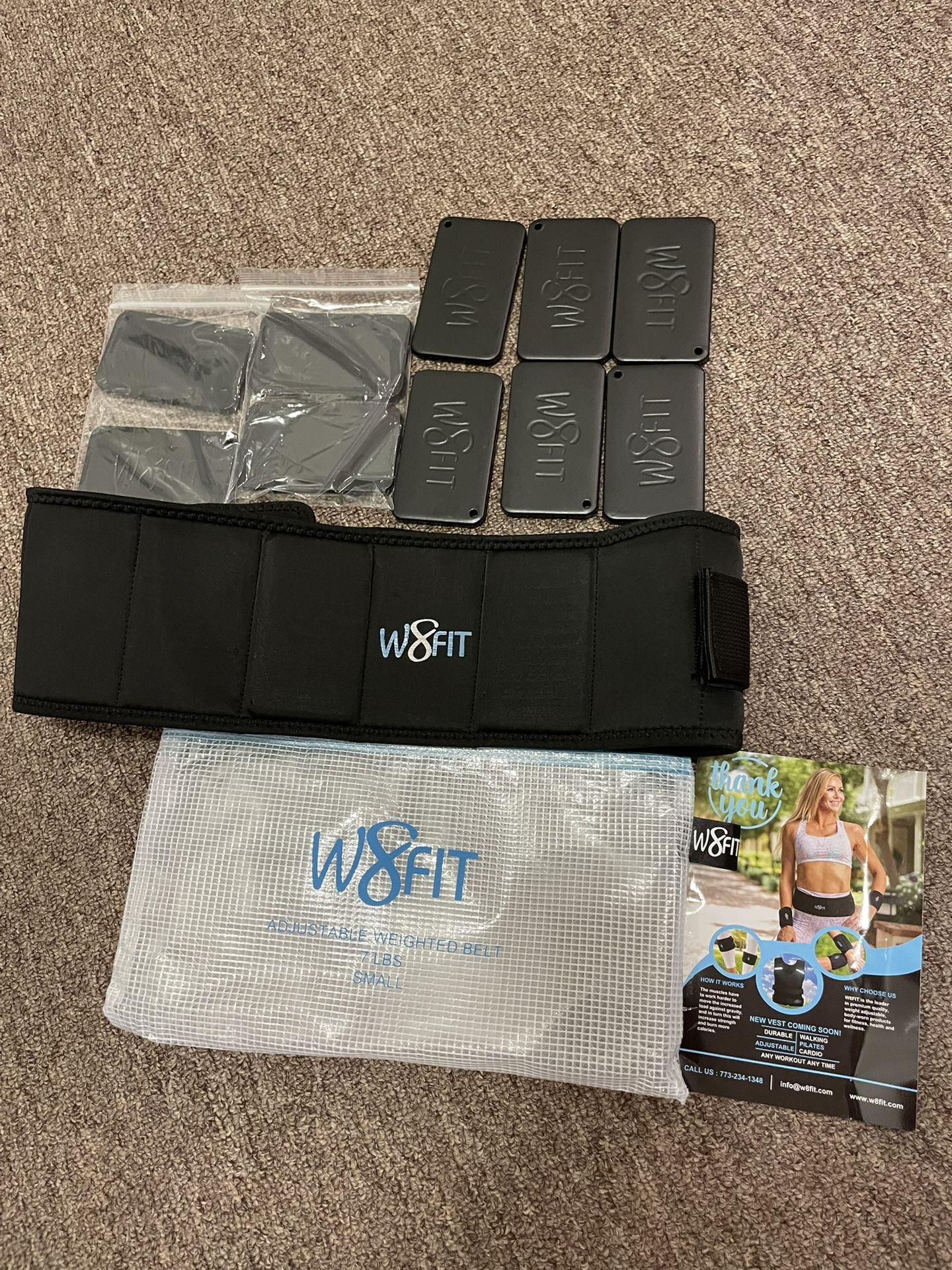 W8FIT WEIGHTED BELT 7 LBS. SMALL 28”-35” OR X-SMALL 6 LB 24”-30” ADJUSTABLE