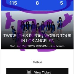2 Tickets To Twice At The Forum January 24 2026!