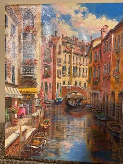 Sam Park Venice Canal Scene Giclee Painting on Canvas