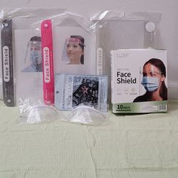 Face Shield .Mask Cover. 7 Pieces And A Box Of 10 Face Shield. All Brand New. Thumbnail