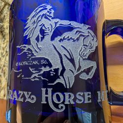 Crazy Horse Mtn., SD Cobalt Etched Coffee Mug