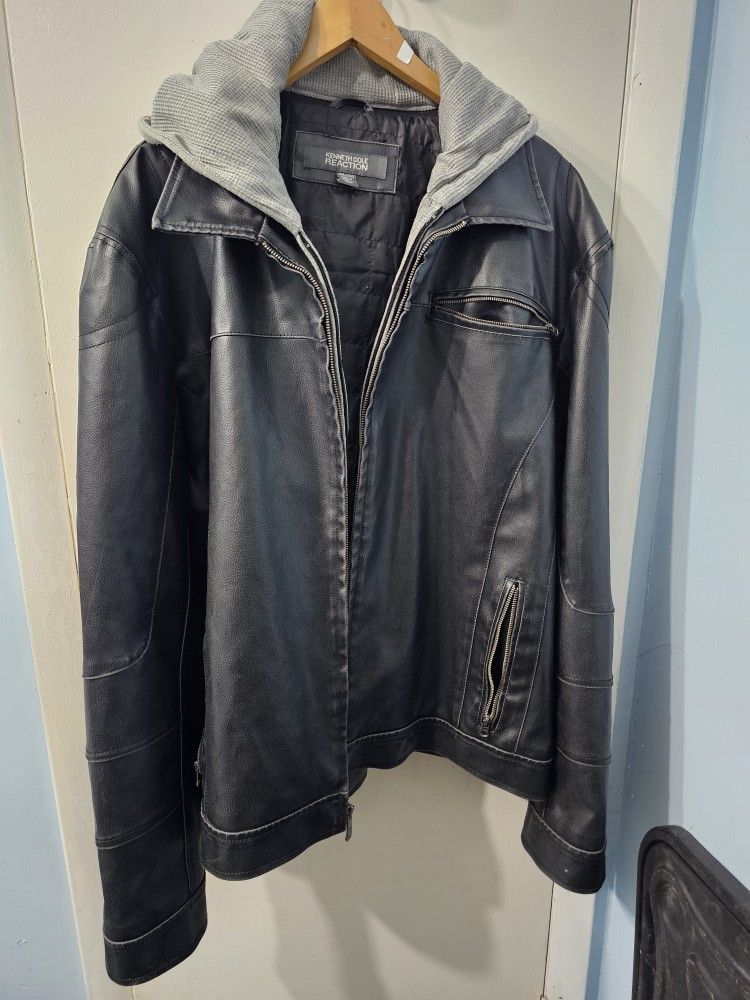 Kenneth Cole Reaction 3XL Black Leather Jacket