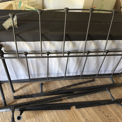 Black California King bed frame and box spring set