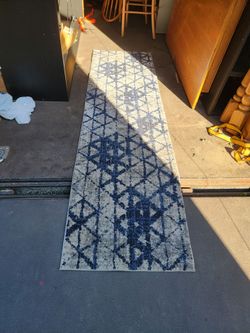 Torino Runner Rug blue and Grey, 26in by 96in