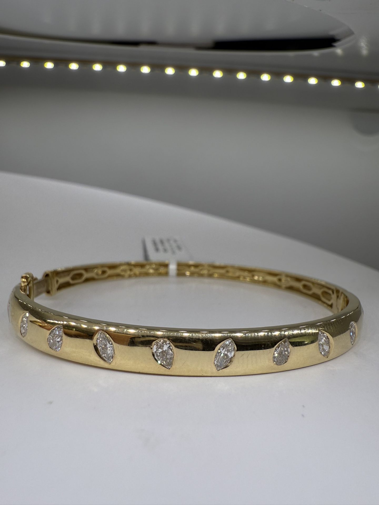Lab diamond bangle 1.26 carat total weight 14k yellow gold Bracelet