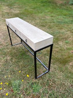 White oak console-make up desk