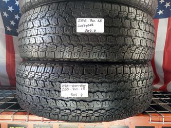 4 USED MATCHING TIRES SET P255/70R18 GOODYEAR WRANGLER PRO KEVLAR GRADE 255/ 70R18 HIGH TERRAIN TRUCK JEEP TIRES 255 70 18 for Sale in Fort Lauderdale,  FL - OfferUp