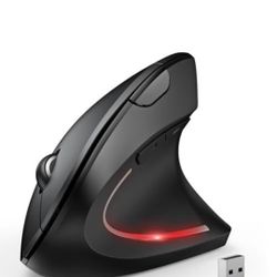 TECKNET Ergonomic Mouse, Wireless Bluetooth Vertical Mouse, 4800 DPI Optical Tracking, 6 Adjustable DPI, Quiet Clicks, 2.4GHz with USB A Receiver, 12 