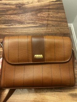 Liz Claiborne Brown Striped  Bag