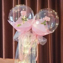 Valentine’s Rose Light Ballon Bouquet One Rose One Balloon 