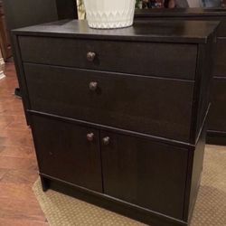 🏠 Office Furniture IKEA Black-Brown Wood Cabinets! Set Of 2