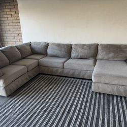 Gray Sectional Sofa Couch Sala 