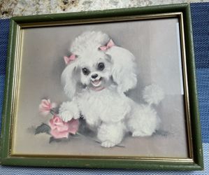Vintage 1970’s Coby litho art print with original frame