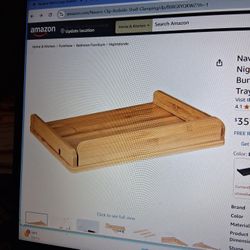 Bedside Shelf For Bed, Bamboo, NEW