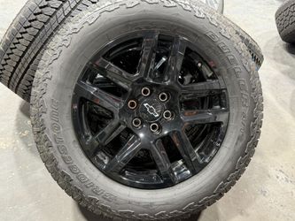 20" 2026 Chevy Silverado LTZ Z71 Wheels Bridgestone 275/60/20 6x5.5 Trail Boss 99% SENSORS