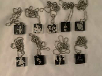 Set of 9 handmade BTS k-pop necklaces