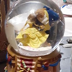 Tale As Old As Time Musical Snowglobe And Bradford Ex Musical Plate W Cert $100 Or Obo