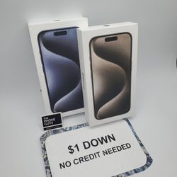 New Apple iPhone 15 Pro Max Unlocked For All Carriers - 90 DAY WARRANTY - $1 DOWN - NO CREDIT NEEDED 