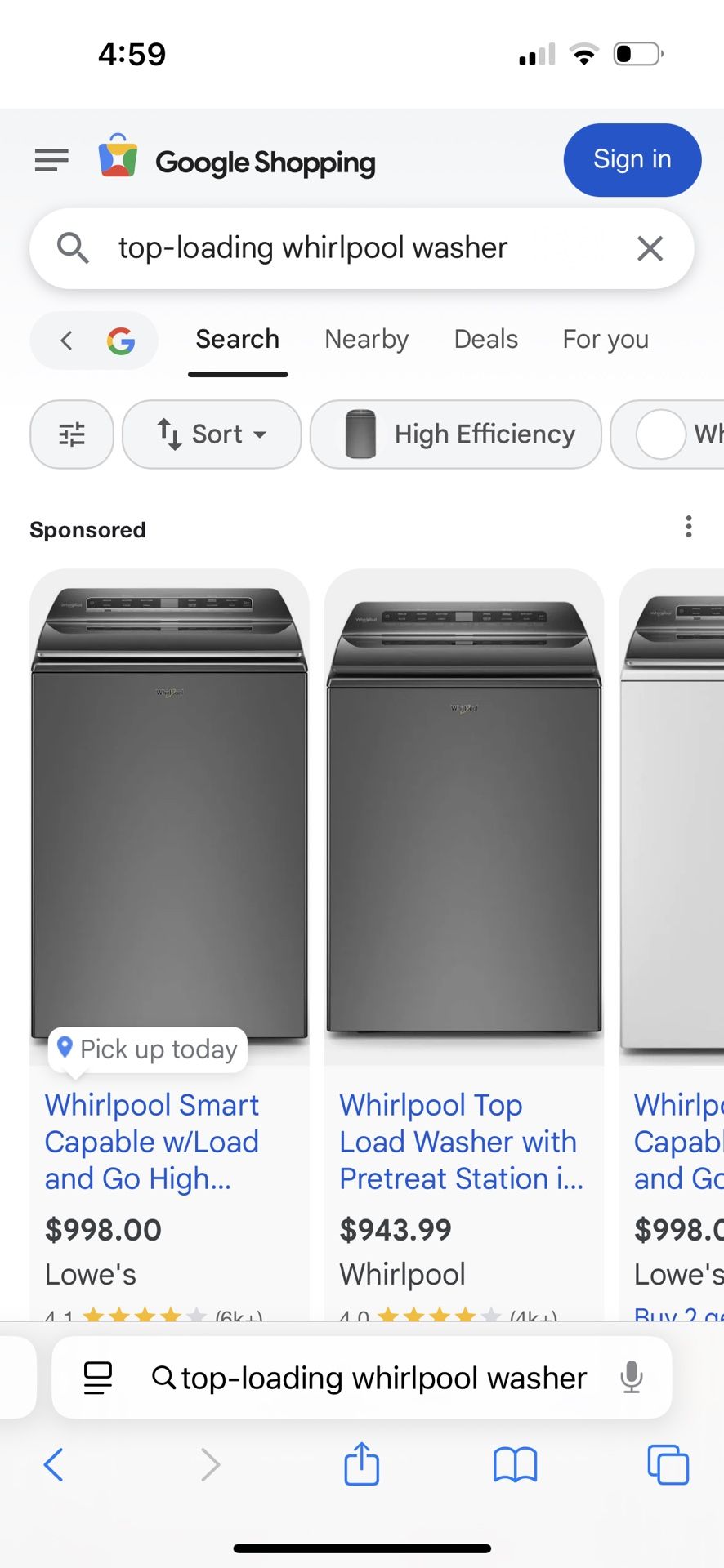 Whirl Pool Charcoal Grey  