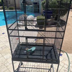 Bird Cage With Wheels 