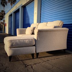 Light Gray Modern Reversible Sectional Sofa