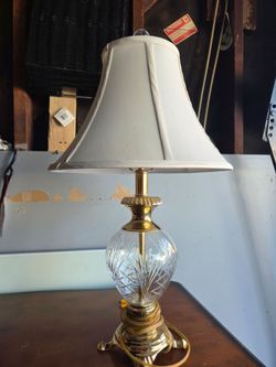 Vintage Brass & Cut Crystal Table Lamp – Elegant & Working