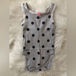 Gerber 3-6M grey/black polka dot onesie bodysuit