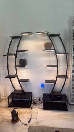 Plant Shelves with Lights x2