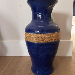 Tall Ceramic With Rope Accent 